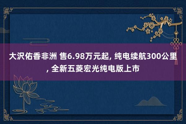大沢佑香非洲 售6.98万元起， 纯电续航300公里， 全新五菱宏光纯电版上市