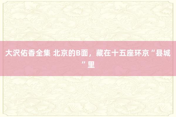 大沢佑香全集 北京的B面，藏在十五座环京“县城”里