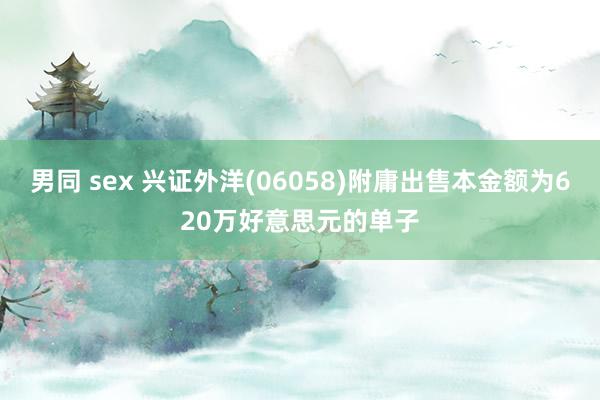 男同 sex 兴证外洋(06058)附庸出售本金额为620万好意思元的单子