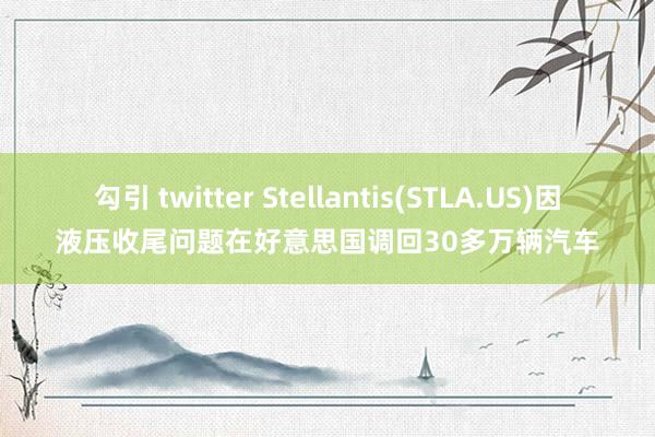 勾引 twitter Stellantis(STLA.US)因液压收尾问题在好意思国调回30多万辆汽车