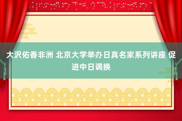 大沢佑香非洲 北京大学举办日真名家系列讲座 促进中日调换