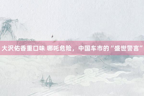 大沢佑香重口味 哪吒危险，中国车市的“盛世警言”