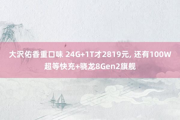 大沢佑香重口味 24G+1T才2819元， 还有100W超等快充+骁龙8Gen2旗舰