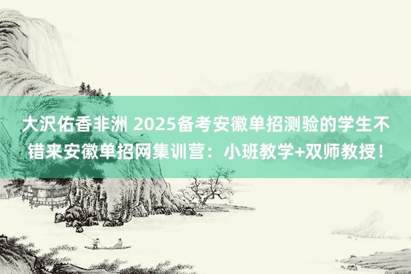 大沢佑香非洲 2025备考安徽单招测验的学生不错来安徽单招网集训营：小班教学+双师教授！