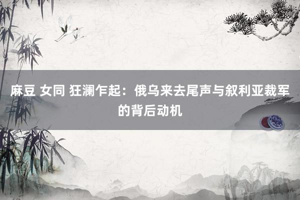 麻豆 女同 狂澜乍起：俄乌来去尾声与叙利亚裁军的背后动机