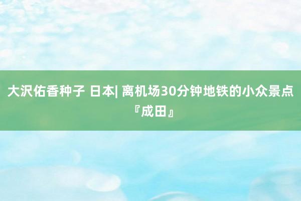 大沢佑香种子 日本| 离机场30分钟地铁的小众景点『成田』
