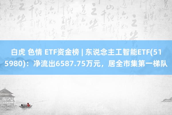 白虎 色情 ETF资金榜 | 东说念主工智能ETF(515980)：净流出6587.75万元，居全市集第一梯队