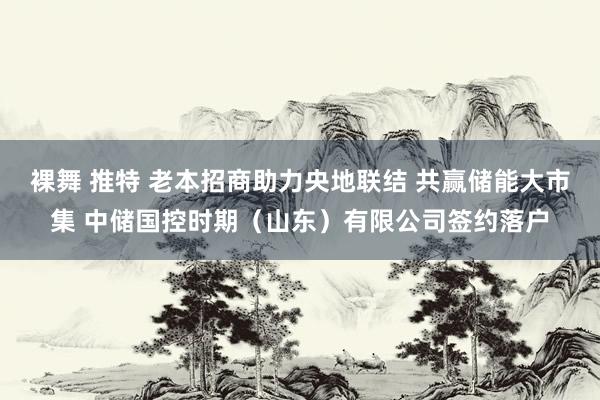 裸舞 推特 老本招商助力央地联结 共赢储能大市集 中储国控时期（山东）有限公司签约落户