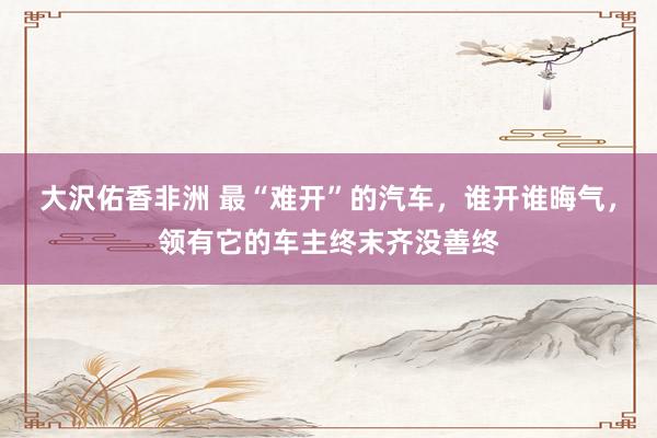 大沢佑香非洲 最“难开”的汽车，谁开谁晦气，领有它的车主终末齐没善终