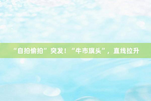 “自拍偷拍” 突发！“牛市旗头”，直线拉升