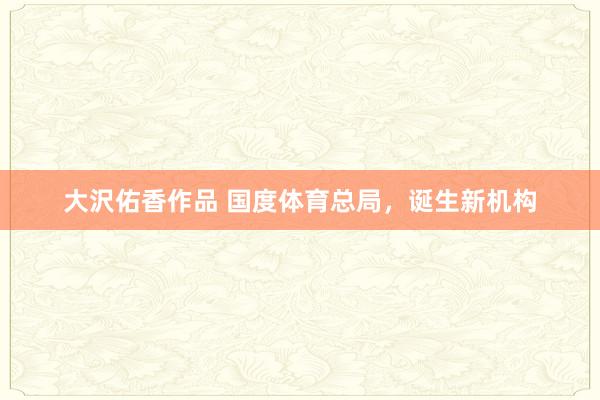 大沢佑香作品 国度体育总局，诞生新机构