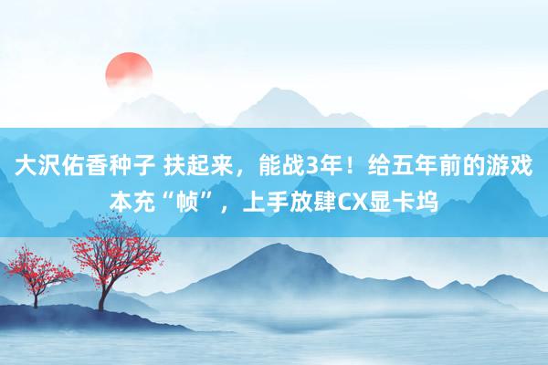大沢佑香种子 扶起来，能战3年！给五年前的游戏本充“帧”，上手放肆CX显卡坞