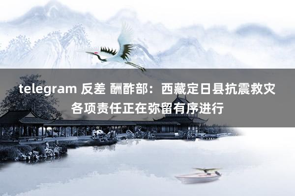 telegram 反差 酬酢部：西藏定日县抗震救灾各项责任正在弥留有序进行