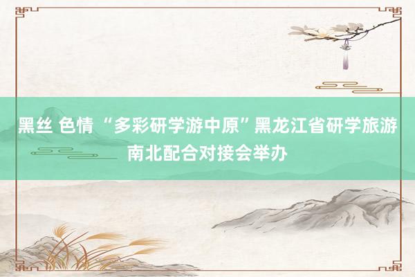 黑丝 色情 “多彩研学游中原”黑龙江省研学旅游南北配合对接会举办
