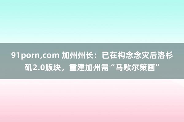 91porn，com 加州州长：已在构念念灾后洛杉矶2.0版块，重建加州需“马歇尔策画”
