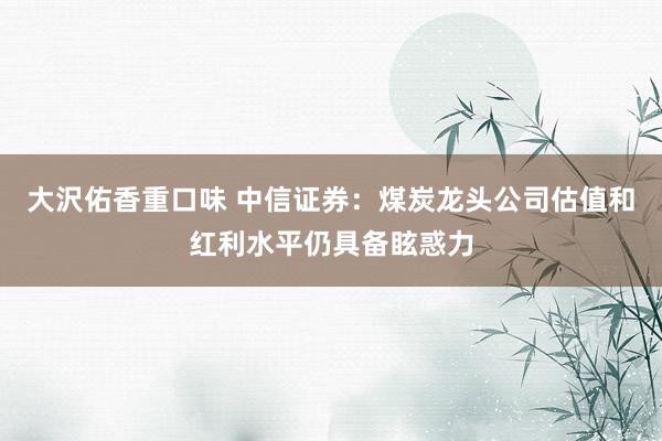 大沢佑香重口味 中信证券：煤炭龙头公司估值和红利水平仍具备眩惑力