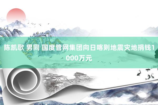 陈凯歌 男同 国度管网集团向日喀则地震灾地捐钱1000万元