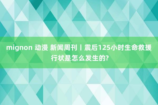 mignon 动漫 新闻周刊丨震后125小时生命救援 行状是怎么发生的?